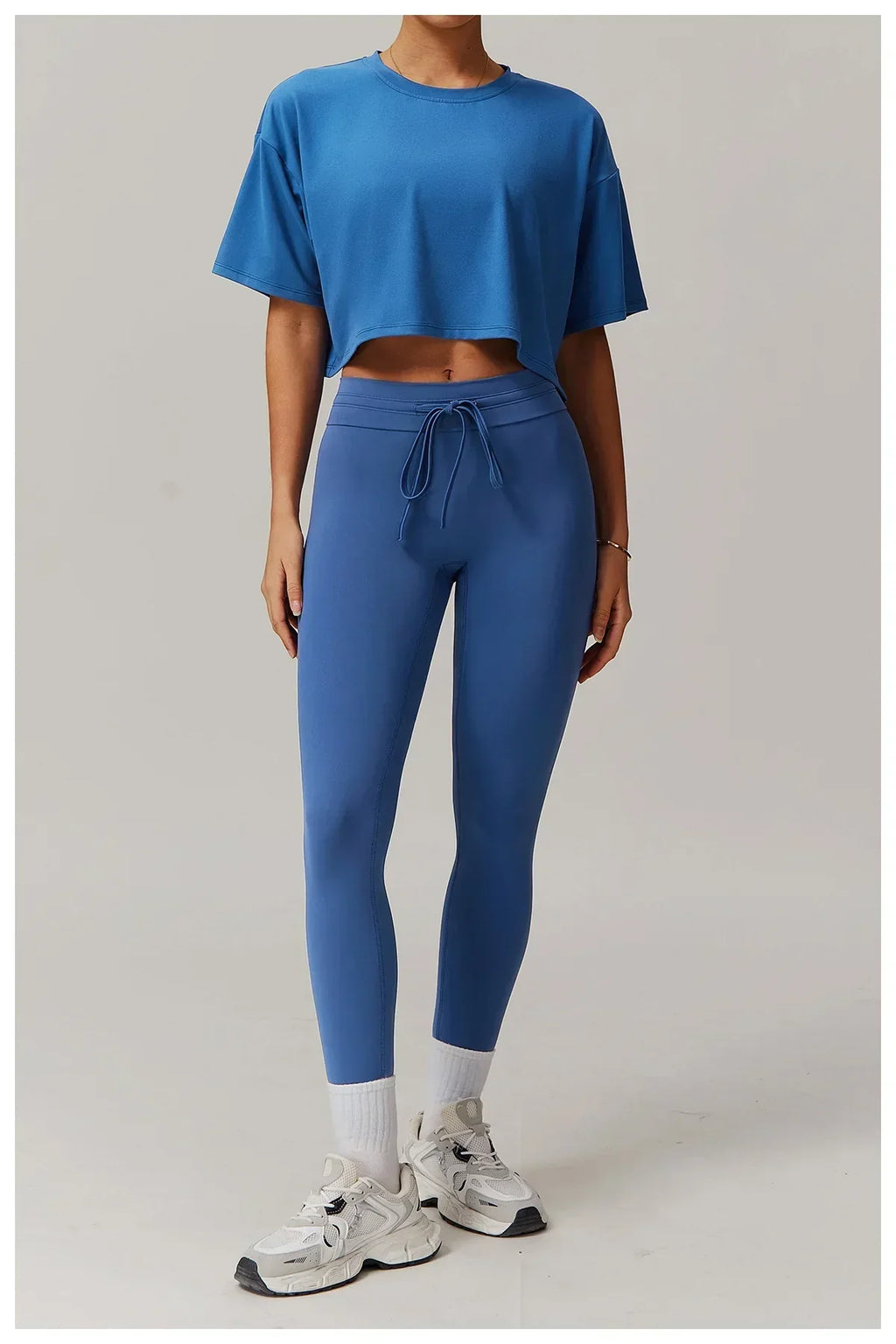 High-Waist Strap Leggings - Push-Up Stretch Gym Tights