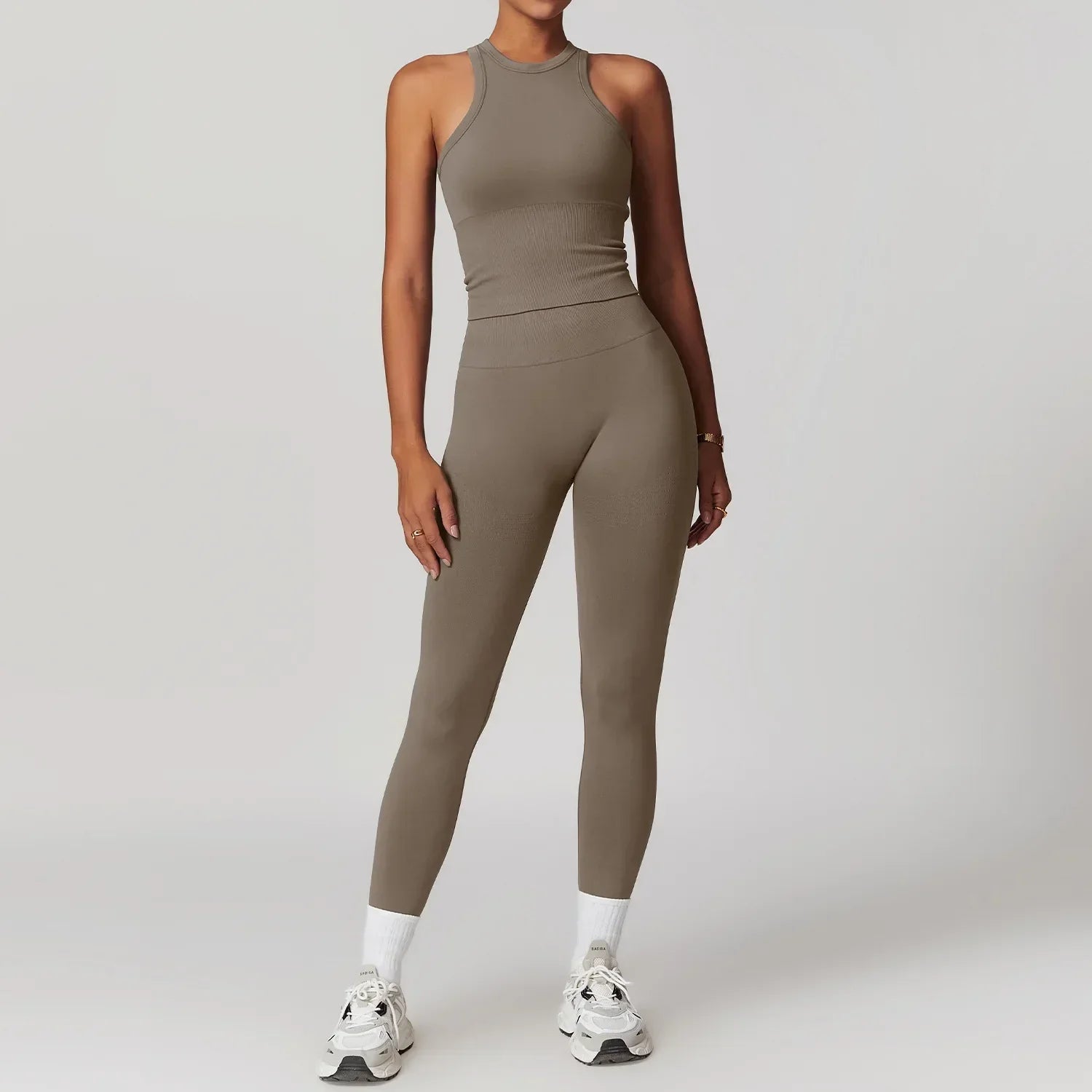 2-Piece Seamless Set - High-Waist Leggings & Top Tracksuit
