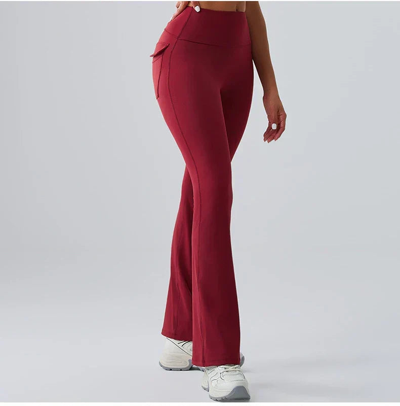 High-Waist Bell-Bottom Yoga Pants - Wide-Leg Flare Leggings