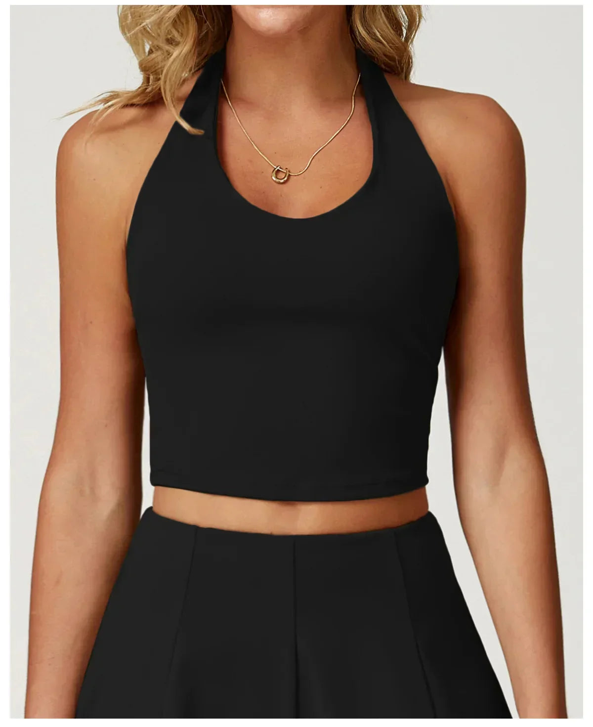 Halter Seamless Sports Bra - Quick-Dry Push-Up Tank