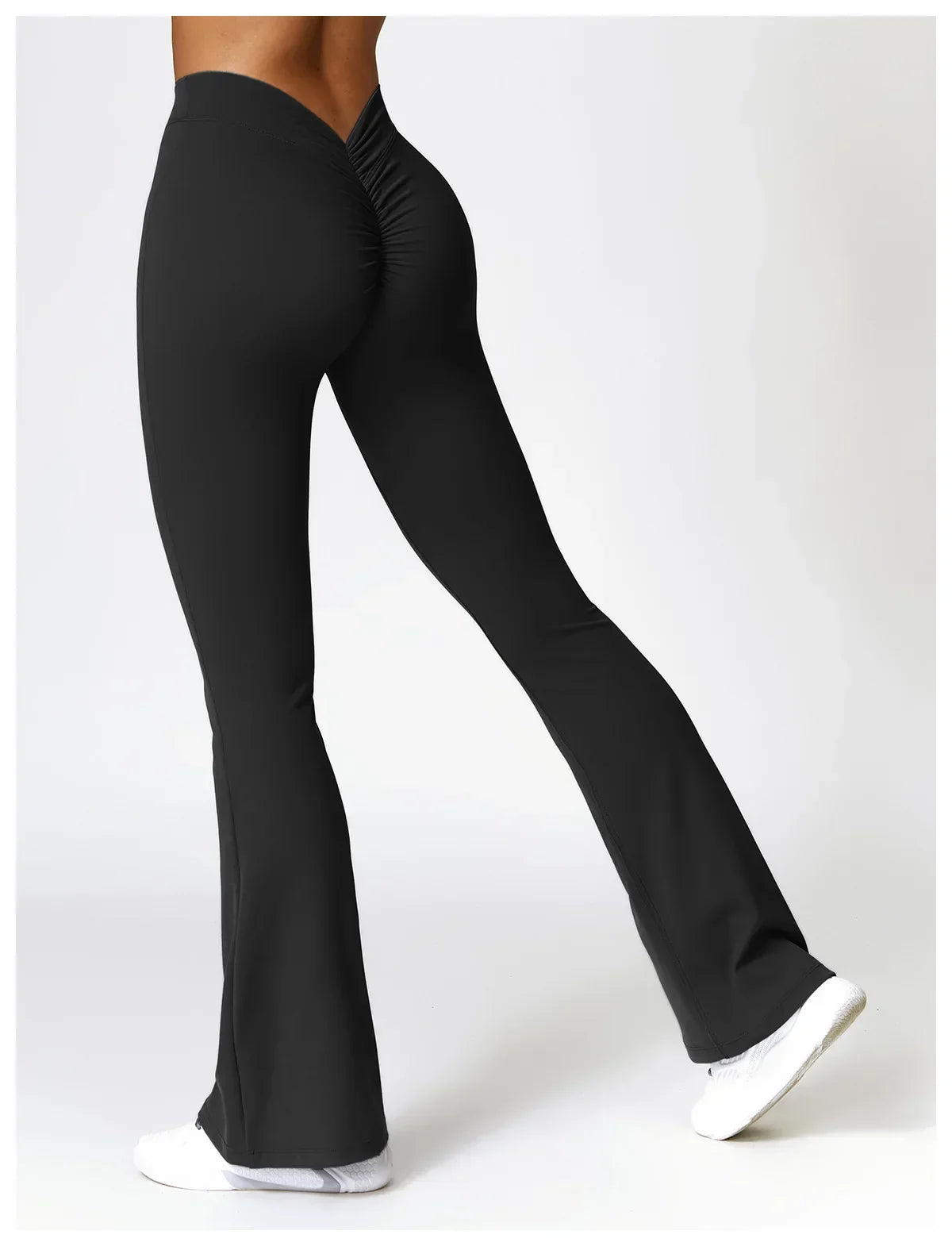 V-Hip Flare Yoga Pants - High-Waist Wide-Leg Leggings