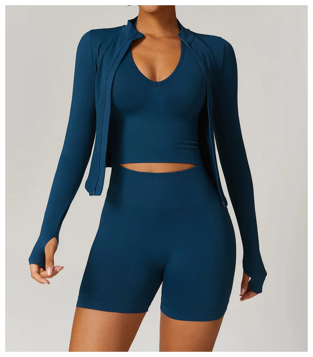 2-Piece Seamless Set - High-Waist Leggings & Top Tracksuit