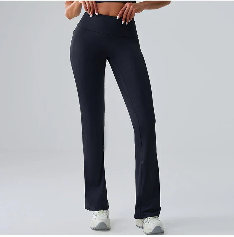 High-Waist Bell-Bottom Yoga Pants - Wide-Leg Flare Leggings