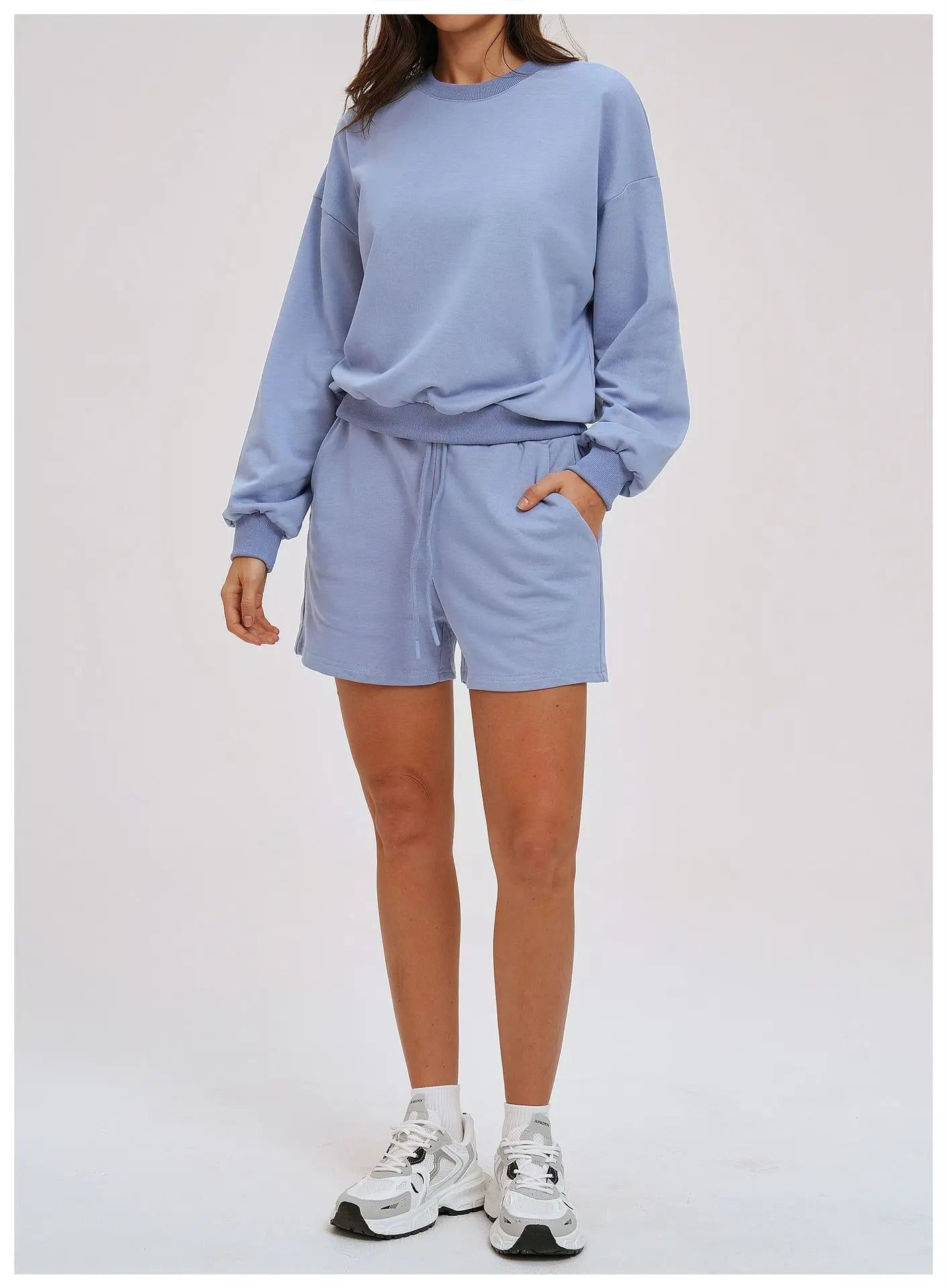 2-Piece Hoodie & Shorts Set - Women's Winter Sportswear