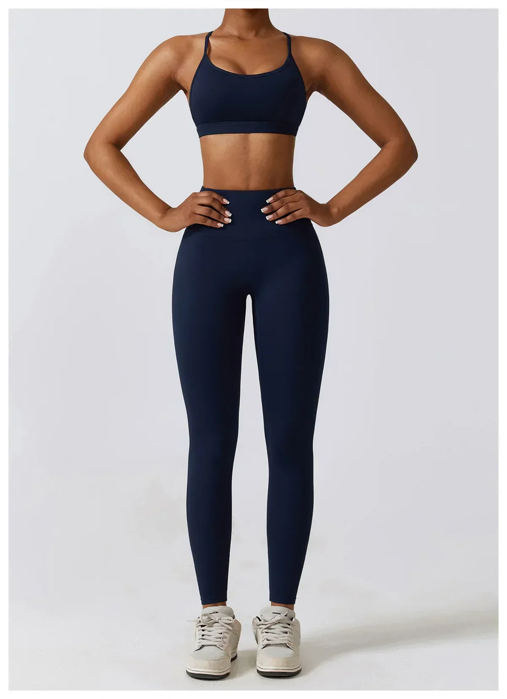 2/3-Piece Activewear Set - Leggings, Bra & Long Sleeve Top