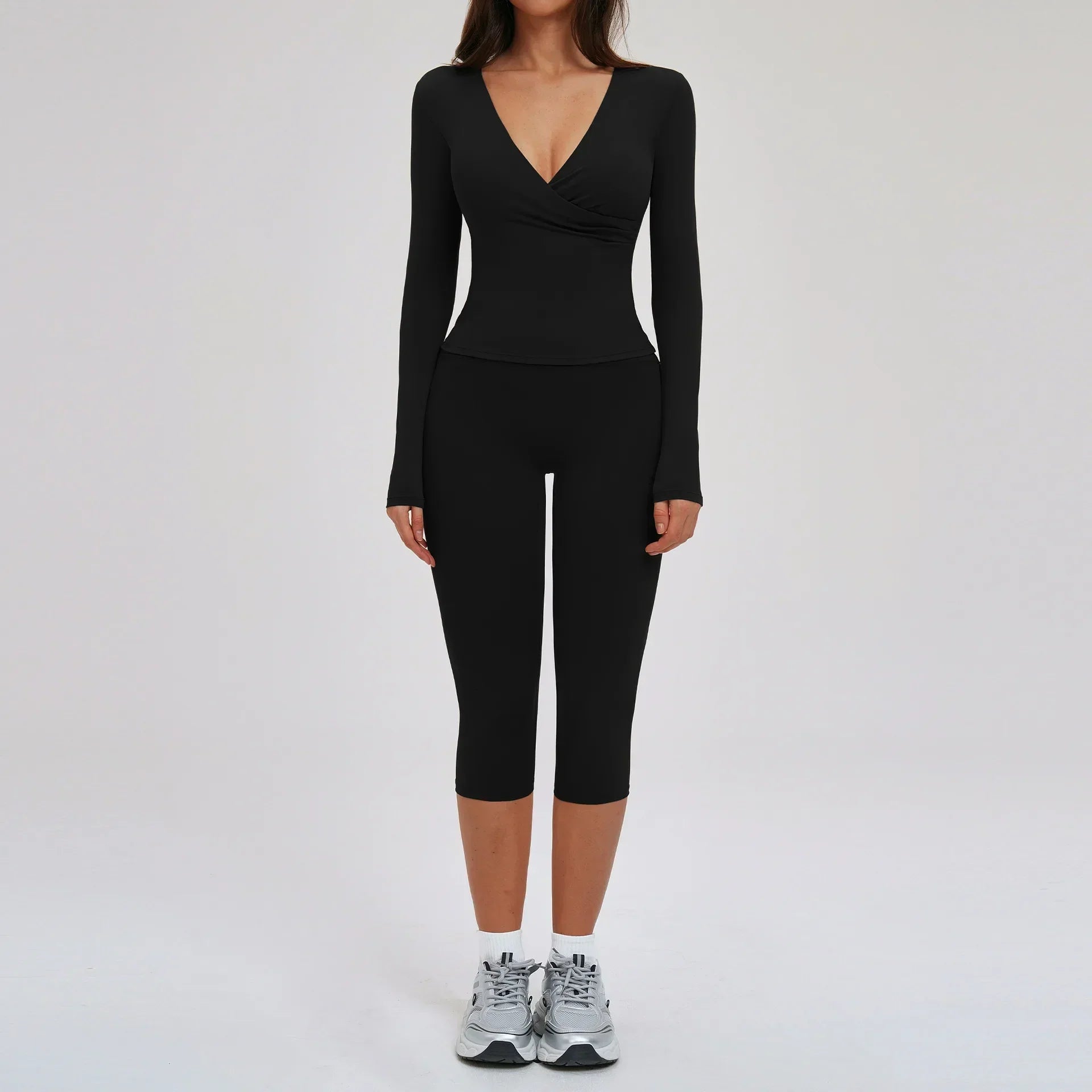 2-Piece Long Sleeve Set - Quick-Dry Yoga & Running Tracksuit