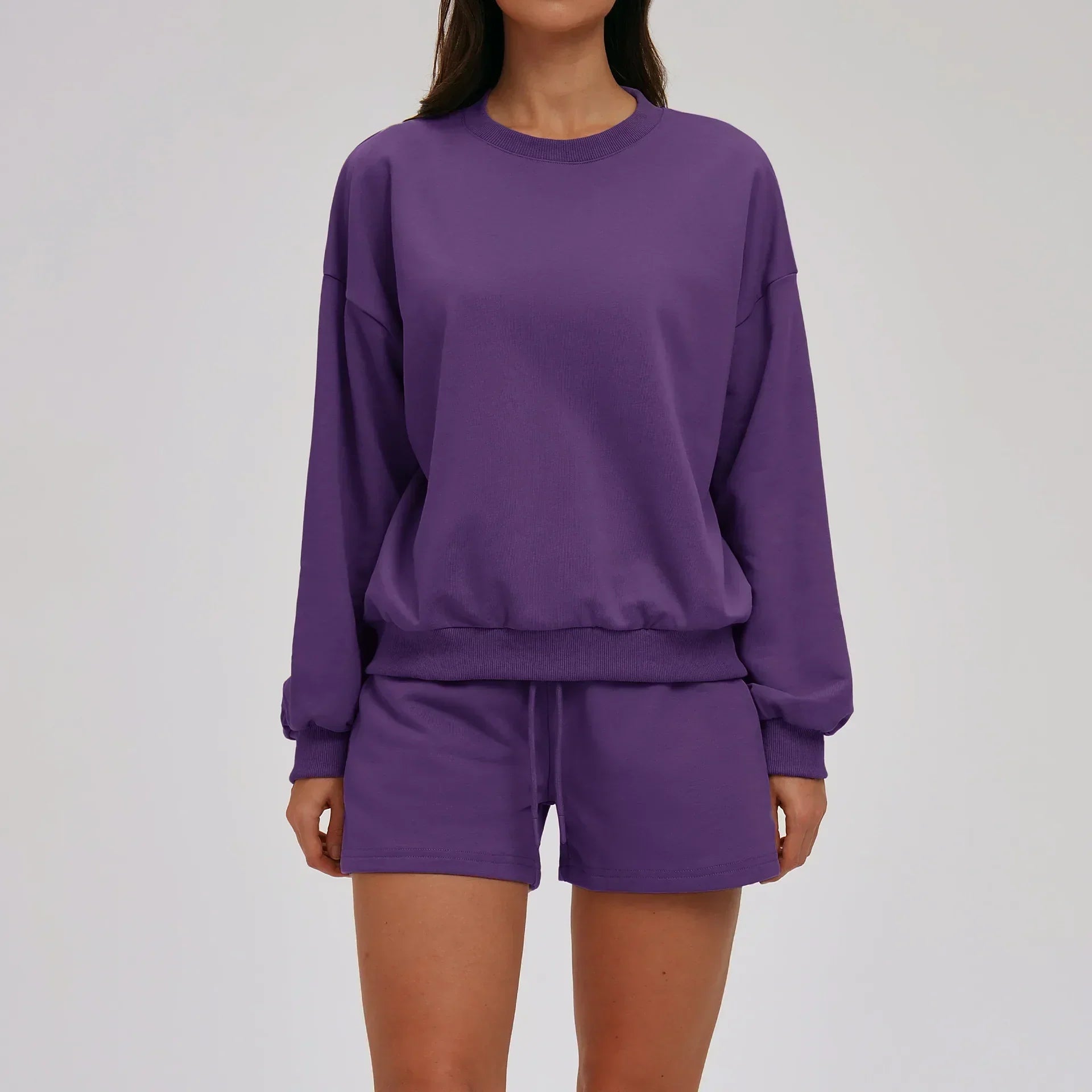 2-Piece Hoodie & Shorts Set - Women's Winter Sportswear