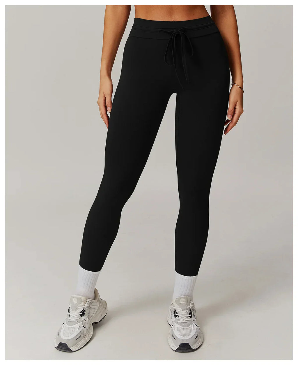 High-Waist Strap Leggings - Push-Up Stretch Gym Tights