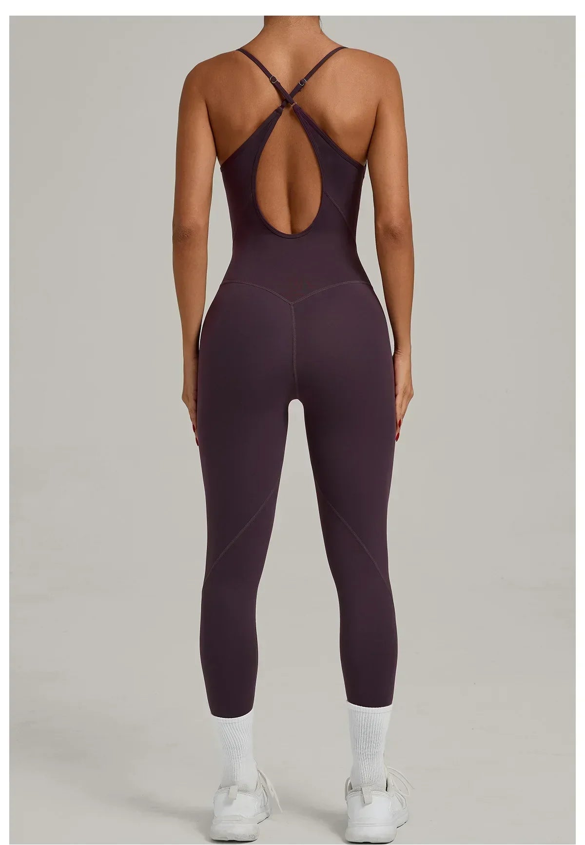 Scrunch Backless Romper - Women's One-Piece Yoga Jumpsuit