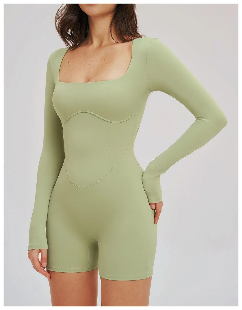 Backless Scrunch Romper - Short-Sleeve Push-Up Bodysuit