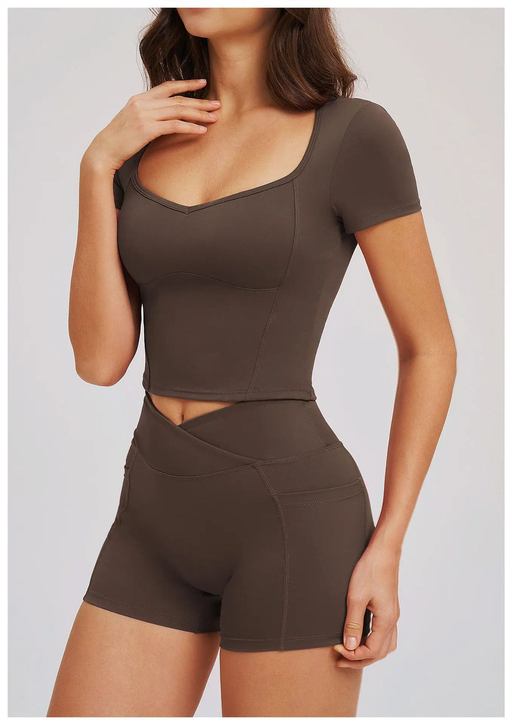 Short-Sleeve Stretch Sports Tee - Women's Yoga & Gym Top