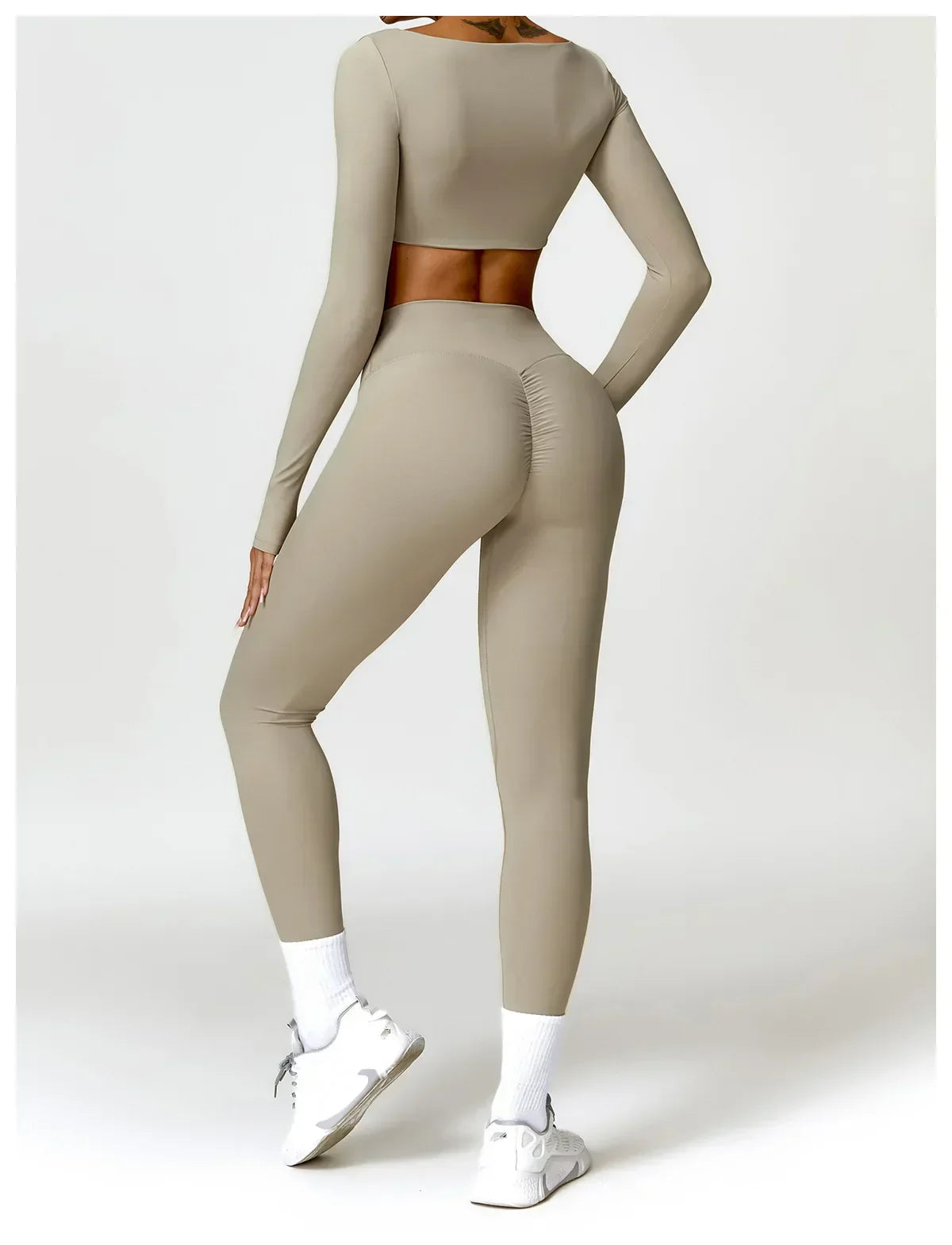 2-Piece Legging & Long Sleeve Set - Women's Yoga Tracksuit