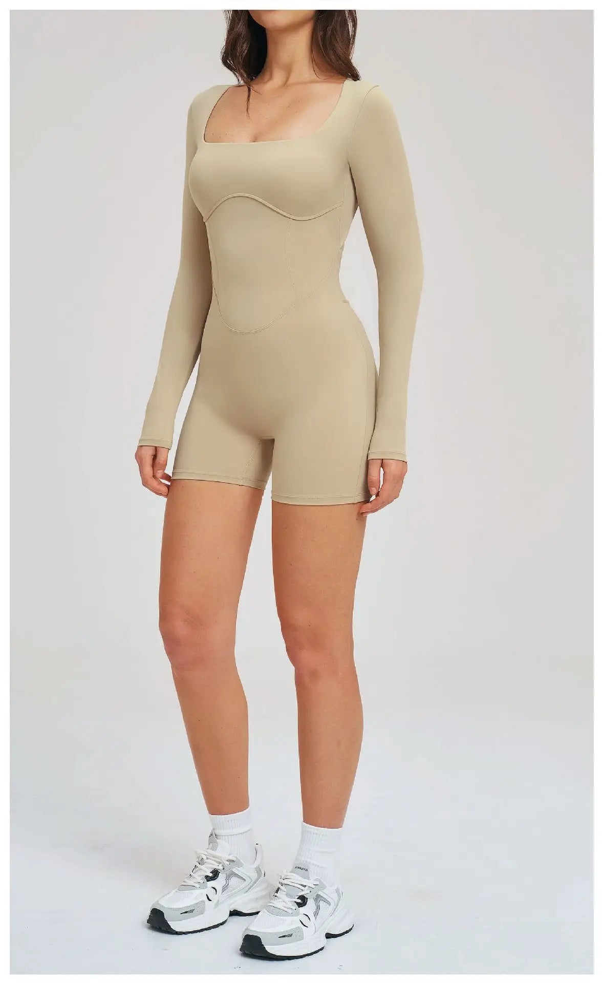 Backless Scrunch Romper - Short-Sleeve Push-Up Bodysuit