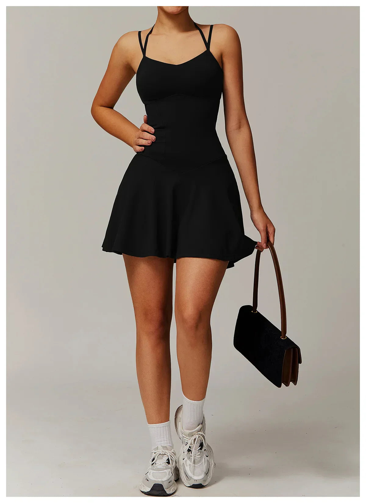 Skort Gym Jumpsuit - Women's Fitness Tracksuit Set