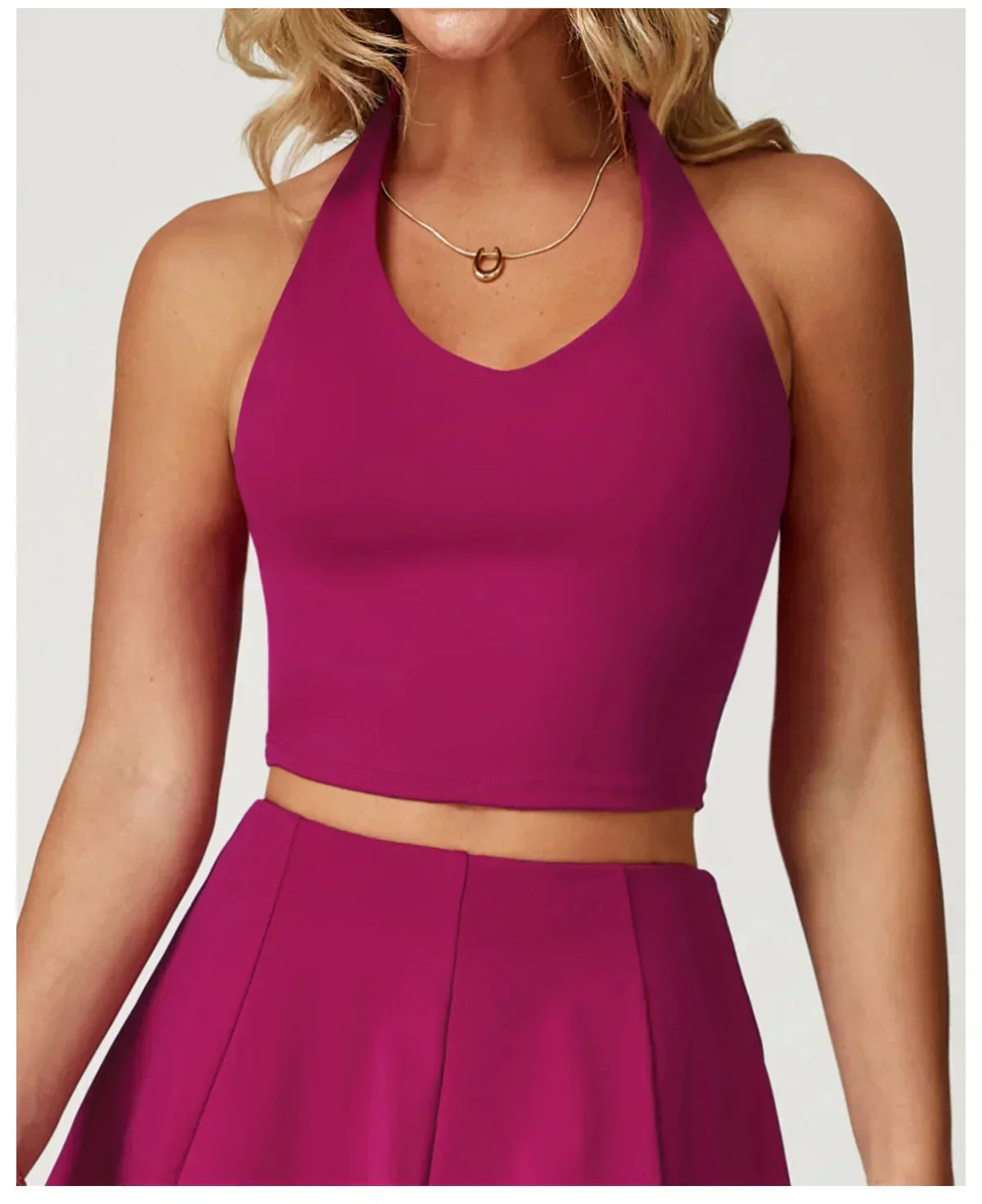 Halter Seamless Sports Bra - Quick-Dry Push-Up Tank