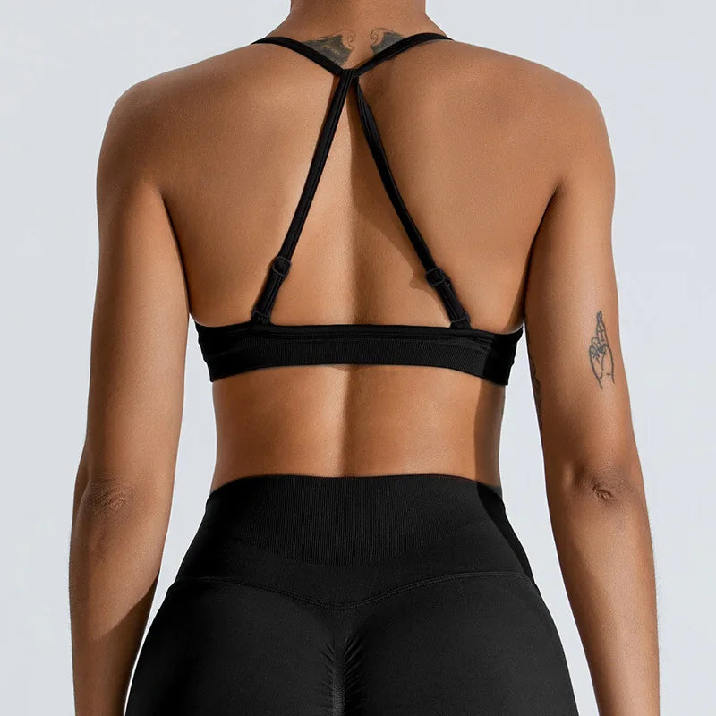 Scrunch Push-Up Sports Bra - Seamless Adjustable-Strap Tank
