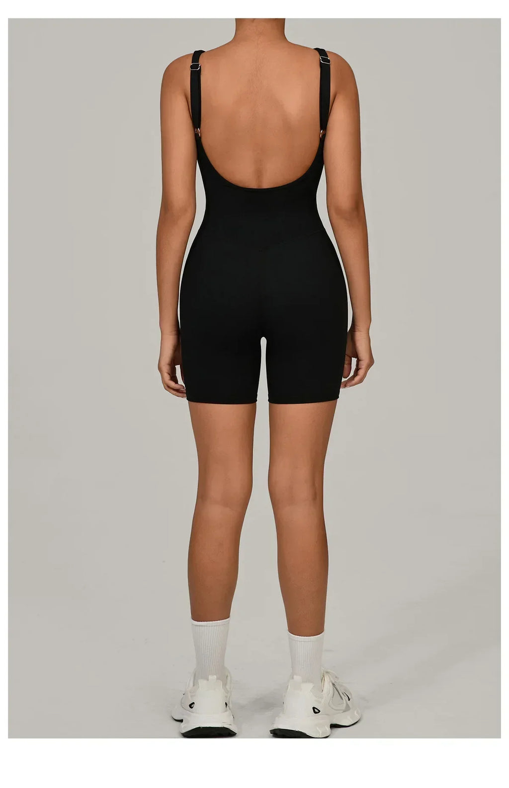 Backless Bodycon Romper - Women's Push-Up Workout Jumpsuit