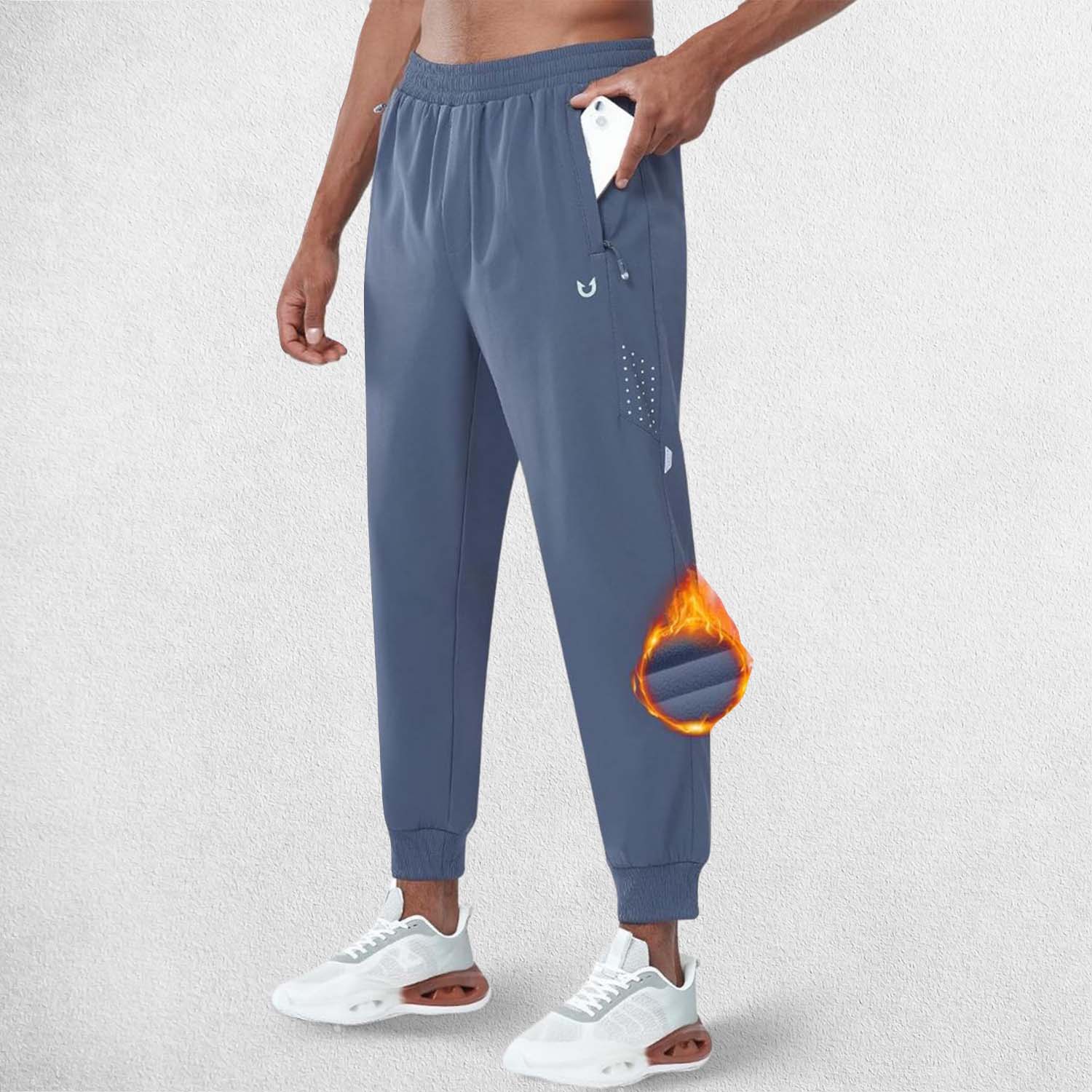 GPW Men's Fleece-Lined Winter Track Pants with Pockets
