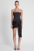 Solara Satin Corset Dress - Black