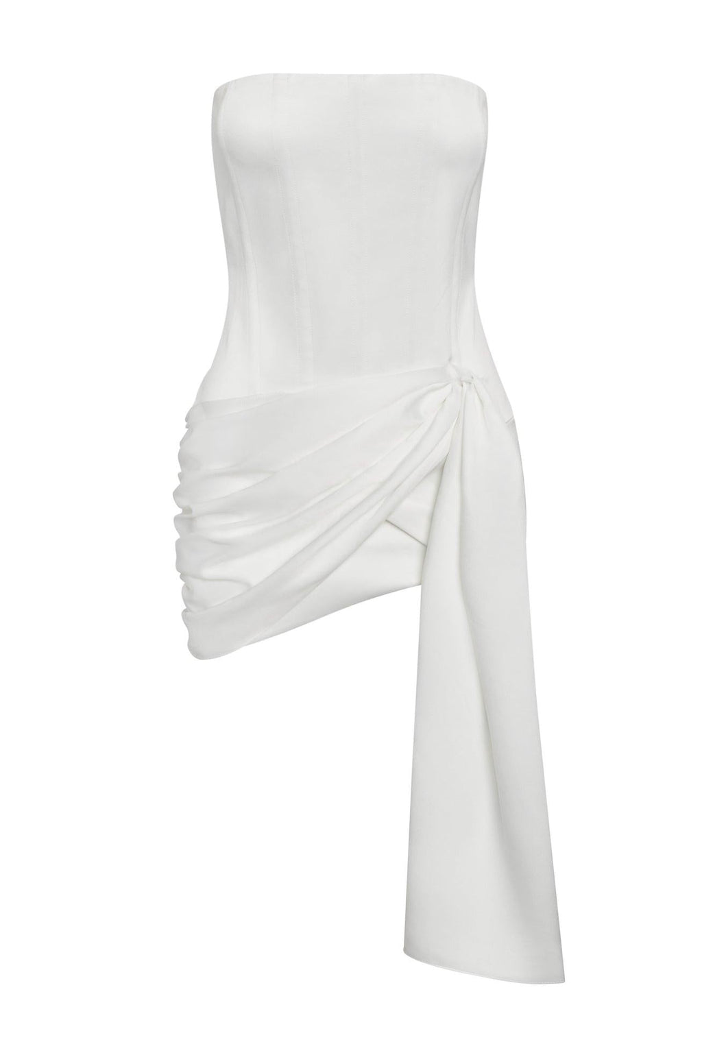 Solara Satin Corset Dress - White