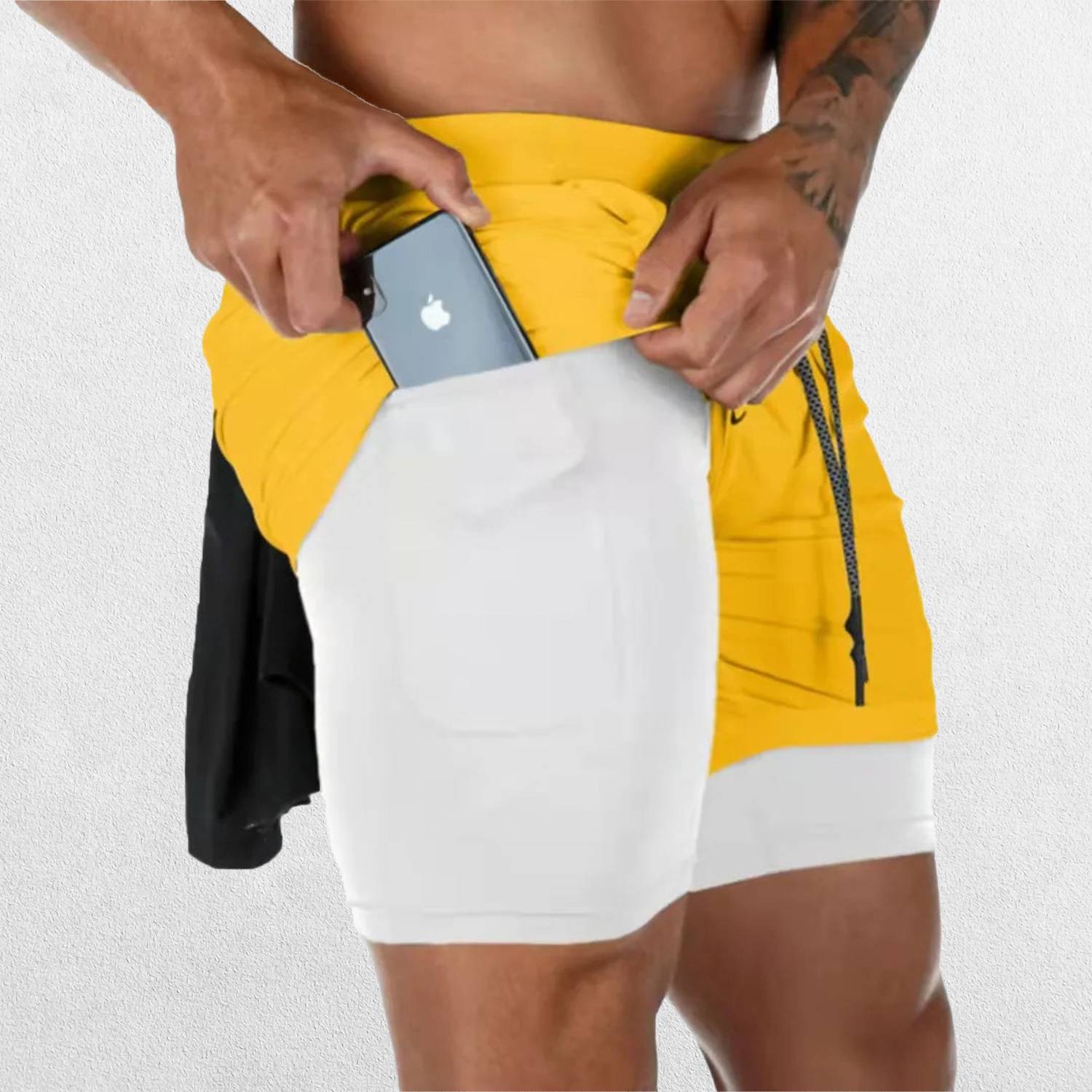 GPW Men's 2-in-1 Running & Gym Shorts