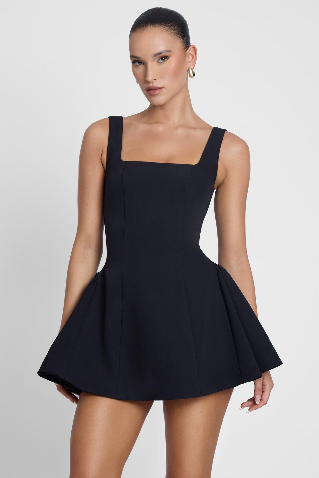 Ysabelle Babydoll Corset Mini Dress - Black