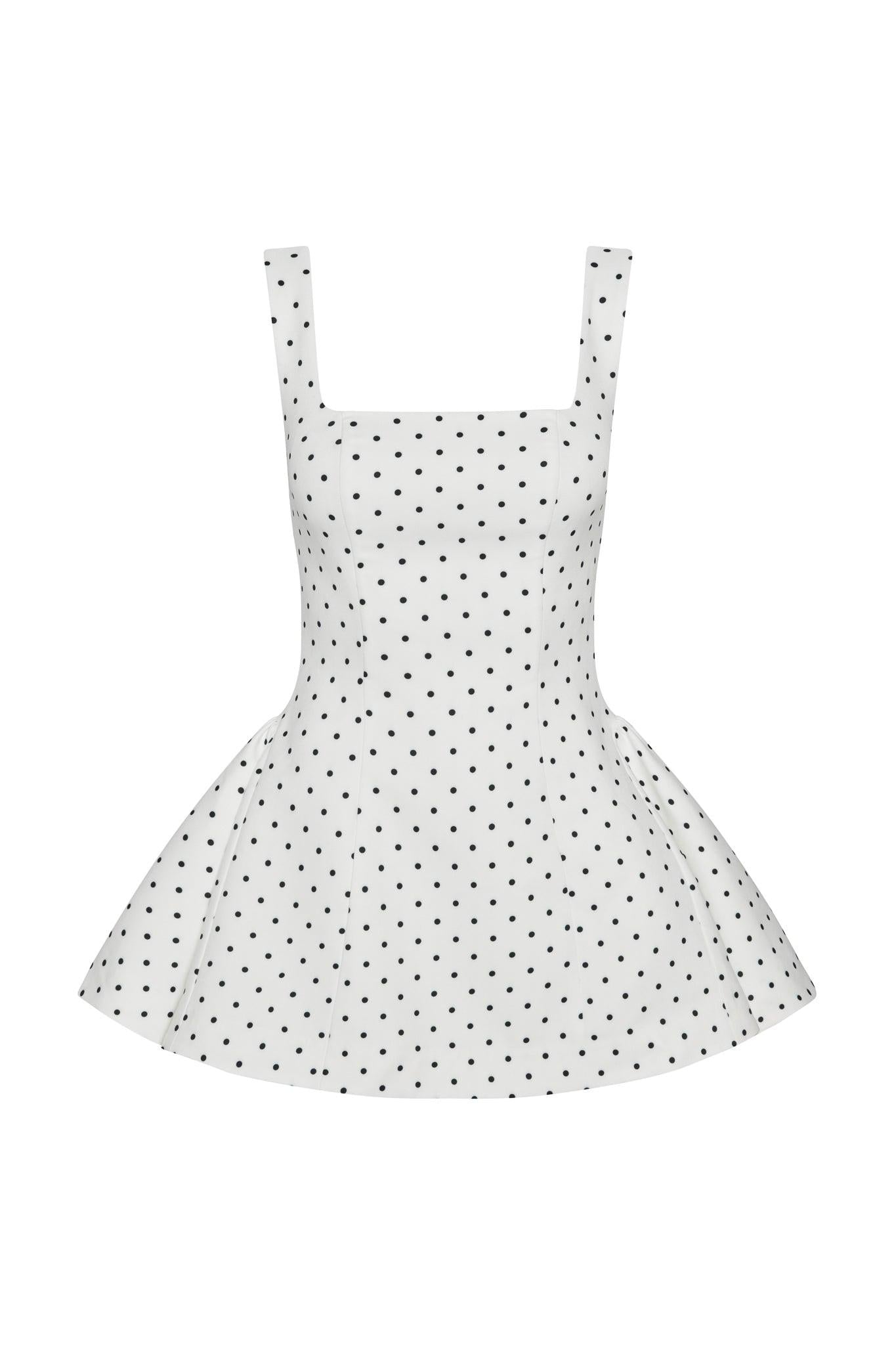 Ysabelle Babydoll Corset Mini Dress - Polka Dot