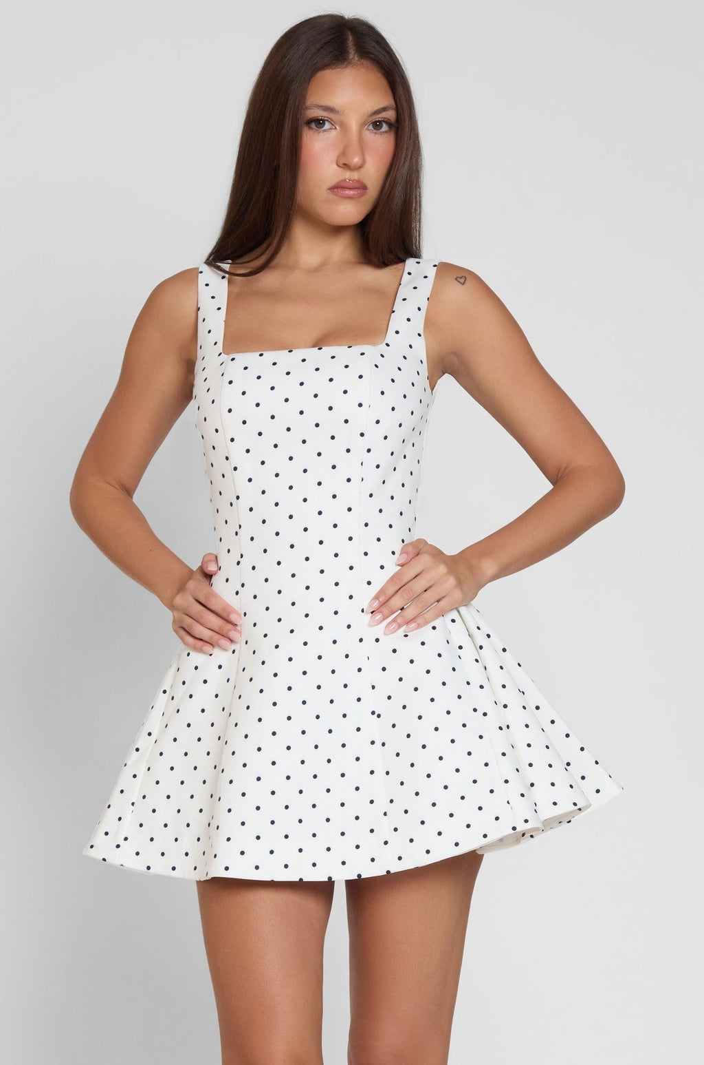 Ysabelle Babydoll Corset Mini Dress - Polka Dot
