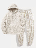 Geometric Jacquard Teddy Hoodie & Jogging Pants